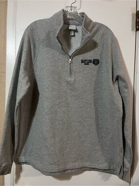 Baylor Bears Mom 2XL Gray Gear Brand Quarter-Zip Heavy Pullover Sweatshirt